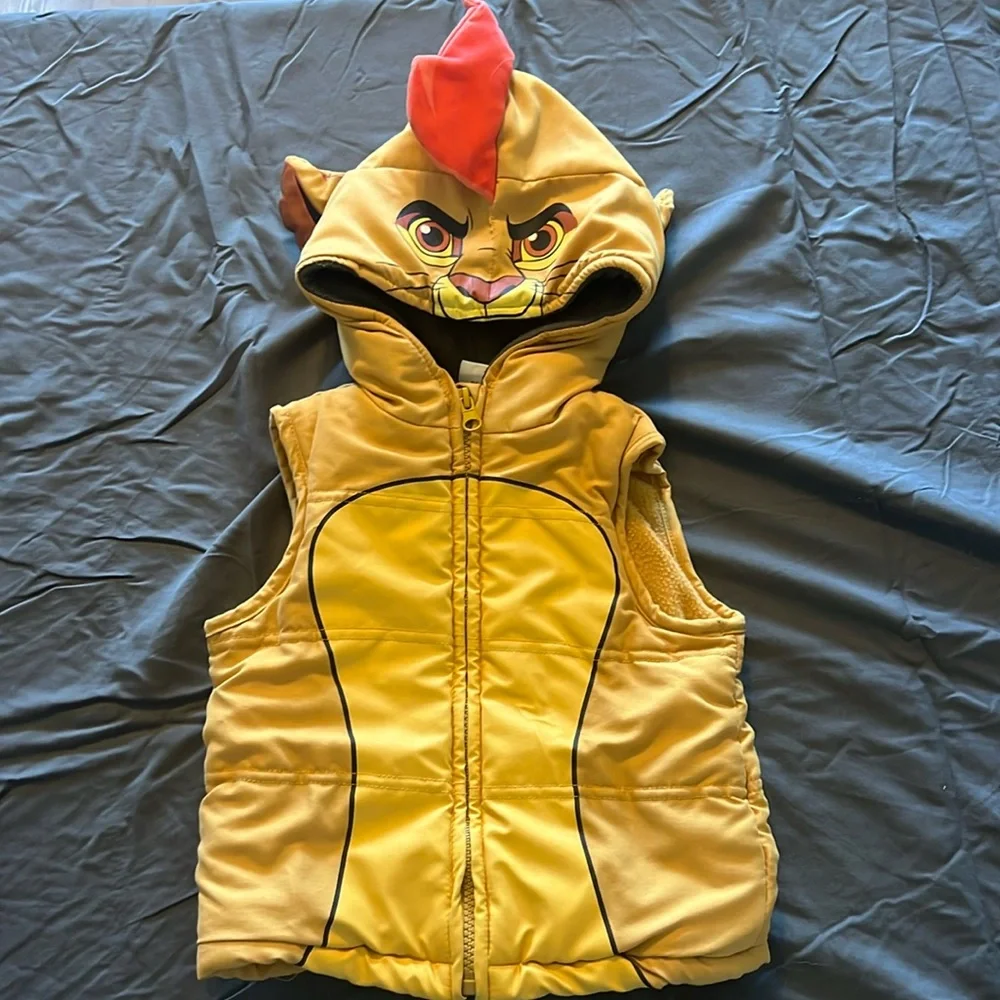 Disney Lion King Fleece Lined Hooded Vest Costume Toddler Size 2T Warm Outerwear